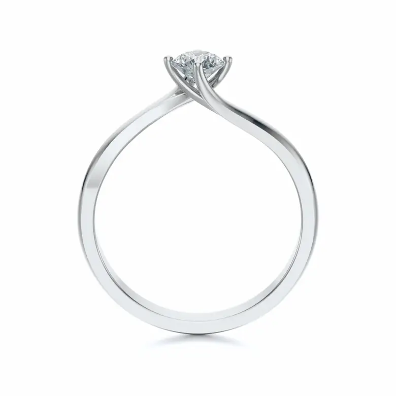 Pierścionek z białego złota z diamentem